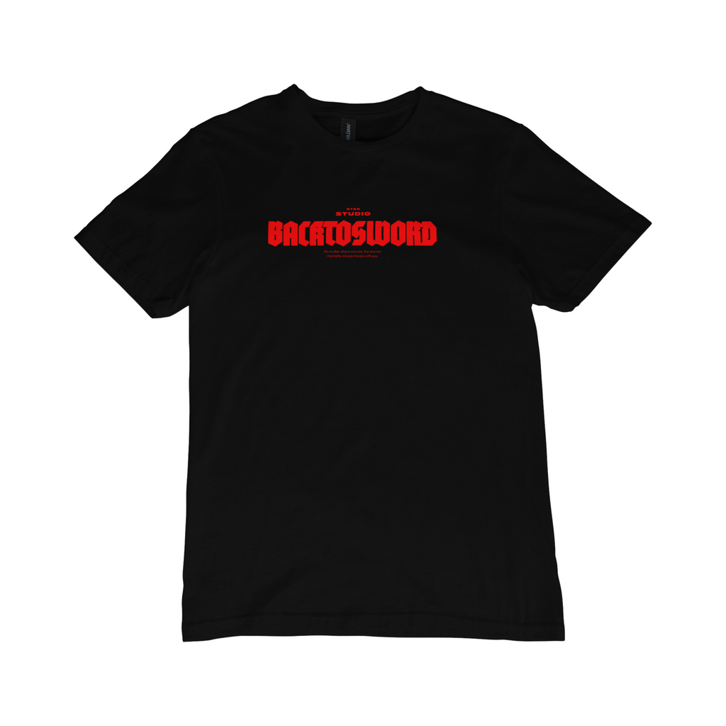 CAMISETA MANGA CORTA NEGRA BACKTOSWORD STUDIO | DROP 01 - EMBRACE VIOLENCE